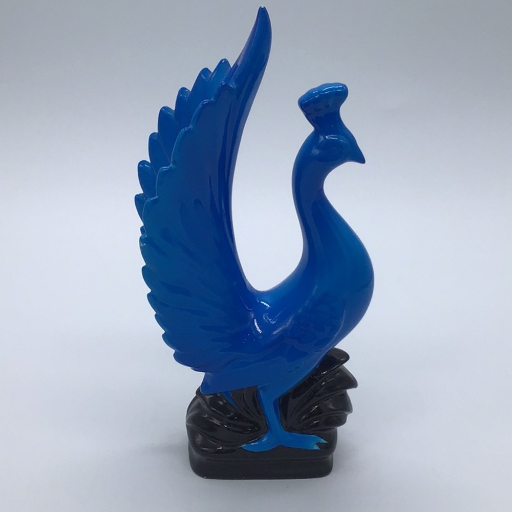 Vintage Beautiful Blue Ceramic Peacock